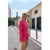 Ekouaer Knit Lounge Sets for Women 2 Piece Cozy Long Sleeve Pullover Sweater Top and Shorts Set Sweatsuit Outfits(Rose Red)