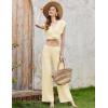 Ekouaer Lounge Sets for Women 2 Piece Outfits Knit Sweater Vest Lounge Pants Casual Matching Loungewear Set(Beige)