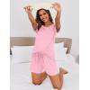 Ekouaer Pajama Set for Women Short Sleeve Tops and Shorts Set 2 Piece Pjs Classic Loungewear with Pockets(Pink Dot)