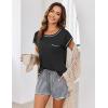Ekouaer Pajama Set for Women Short Sleeve Tops and Shorts Set 2 Piece Pjs Classic Loungewear with Pockets(Stripes Black White)