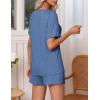 Ekouaer Pajamas Set Women’s Short Sleeve 2 Piece PJ Sets V Neck Comfy Sleepwear Loungewear with Pockets S-XXL(Blue)