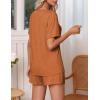 Ekouaer Pajamas Set Women’s Short Sleeve 2 Piece PJ Sets V Neck Comfy Sleepwear Loungewear with Pockets S-XXL(Clay)
