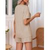Ekouaer Pajamas Set Women’s Short Sleeve 2 Piece PJ Sets V Neck Comfy Sleepwear Loungewear with Pockets S-XXL(Khika)