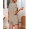 Ekouaer Pajamas Set Women’s Short Sleeve 2 Piece PJ Sets V Neck Comfy Sleepwear Loungewear with Pockets S-XXL(Light Gray)