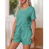 Ekouaer Pajamas Set Women’s Short Sleeve 2 Piece PJ Sets V Neck Comfy Sleepwear Loungewear with Pockets S-XXL(Sage Green)