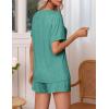 Ekouaer Pajamas Set Women’s Short Sleeve 2 Piece PJ Sets V Neck Comfy Sleepwear Loungewear with Pockets S-XXL(Sage Green)