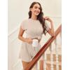 Ekouaer Pajamas Set for Women 2 Piece Pjs Ribbed Knit Lounge Set Cap Sleeve Loungewear Sleepwear S-XXL(Beige)