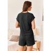 Ekouaer Pajamas Set for Women 2 Piece Pjs Ribbed Knit Lounge Set Cap Sleeve Loungewear Sleepwear S-XXL(Black)
