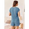 Ekouaer Pajamas Set for Women 2 Piece Pjs Ribbed Knit Lounge Set Cap Sleeve Loungewear Sleepwear S-XXL(Blue)