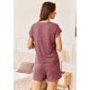Ekouaer Pajamas Set for Women 2 Piece Pjs Ribbed Knit Lounge Set Cap Sleeve Loungewear Sleepwear S-XXL(Burgundy)