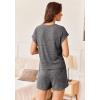 Ekouaer Pajamas Set for Women 2 Piece Pjs Ribbed Knit Lounge Set Cap Sleeve Loungewear Sleepwear S-XXL(Dark Gray)