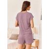 Ekouaer Pajamas Set for Women 2 Piece Pjs Ribbed Knit Lounge Set Cap Sleeve Loungewear Sleepwear S-XXL(Fuchsia)