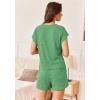 Ekouaer Pajamas Set for Women 2 Piece Pjs Ribbed Knit Lounge Set Cap Sleeve Loungewear Sleepwear S-XXL(Green)