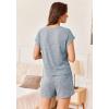Ekouaer Pajamas Set for Women 2 Piece Pjs Ribbed Knit Lounge Set Cap Sleeve Loungewear Sleepwear S-XXL(Light Blue)