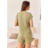 Ekouaer Pajamas Set for Women 2 Piece Pjs Ribbed Knit Lounge Set Cap Sleeve Loungewear Sleepwear S-XXL(Light Green)