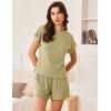 Ekouaer Pajamas Set for Women 2 Piece Pjs Ribbed Knit Lounge Set Cap Sleeve Loungewear Sleepwear S-XXL(Light Green)