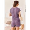 Ekouaer Pajamas Set for Women 2 Piece Pjs Ribbed Knit Lounge Set Cap Sleeve Loungewear Sleepwear S-XXL(Purple)