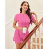 Ekouaer Pajamas Set for Women 2 Piece Pjs Ribbed Knit Lounge Set Cap Sleeve Loungewear Sleepwear S-XXL(Rose Red)