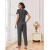Ekouaer Pajamas for Women Set 2 Piece Lounge Set Soft Pajama Sets Short Sleeve and Pants Pj Sets Loose Sleepwear with Pockets(Deep Grey)
