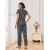 Ekouaer Pajamas for Women Set 2 Piece Lounge Set Soft Pajama Sets Short Sleeve and Pants Pj Sets Loose Sleepwear with Pockets(Grey Flower)