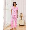Ekouaer Pajamas for Women Set 2 Piece Lounge Set Soft Pajama Sets Short Sleeve and Pants Pj Sets Loose Sleepwear with Pockets(Heart Pattern)