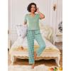 Ekouaer Pajamas for Women Set 2 Piece Lounge Set Soft Pajama Sets Short Sleeve and Pants Pj Sets Loose Sleepwear with Pockets(Light Green Plaid)