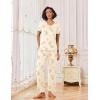 Ekouaer Pajamas for Women Set 2 Piece Lounge Set Soft Pajama Sets Short Sleeve and Pants Pj Sets Loose Sleepwear with Pockets(Light Yellow Flowers)
