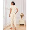 Ekouaer Pajamas for Women Set 2 Piece Lounge Set Soft Pajama Sets Short Sleeve and Pants Pj Sets Loose Sleepwear with Pockets(Light Yellow Flowers)