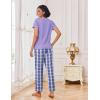 Ekouaer Pajamas for Women Set 2 Piece Lounge Set Soft Pajama Sets Short Sleeve and Pants Pj Sets Loose Sleepwear with Pockets(Purple Plaid)