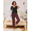 Ekouaer Pajamas for Women Set 2 Piece Lounge Set Soft Pajama Sets Short Sleeve and Pants Pj Sets Loose Sleepwear with Pockets(Red Plaid)