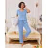 Ekouaer Pajamas for Women Set 2 Piece Lounge Set Soft Pajama Sets Short Sleeve and Pants Pj Sets Loose Sleepwear with Pockets(Teddy Bear)