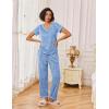 Ekouaer Pajamas for Women Set 2 Piece Lounge Set Soft Pajama Sets Short Sleeve and Pants Pj Sets Loose Sleepwear with Pockets(Teddy Bear)