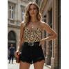 Ekouaer Ribbed Cami Pajamas Set 2 Piece Rib Knit Camisoles Pjs Racerback Tank Top with Shorts Lounge Sets for Women(Leopard)