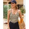 Ekouaer Ribbed Cami Pajamas Set 2 Piece Rib Knit Camisoles Pjs Racerback Tank Top with Shorts Lounge Sets for Women(Leopard)