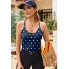 Ekouaer Ribbed Cami Pajamas Set 2 Piece Rib Knit Camisoles Pjs Racerback Tank Top with Shorts Lounge Sets for Women(Navy Blue Heart)