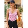 Ekouaer Ribbed Cami Pajamas Set 2 Piece Rib Knit Camisoles Pjs Racerback Tank Top with Shorts Lounge Sets for Women(Pink Bow)