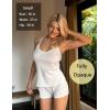 Ekouaer Ribbed Cami Pajamas Set 2 Piece Rib Knit Camisoles Pjs Racerback Tank Top with Shorts Lounge Sets for Women(White)
