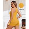 Ekouaer Ribbed Cami Pajamas Set 2 Piece Rib Knit Camisoles Pjs Racerback Tank Top with Shorts Lounge Sets for Women(Yellow)