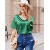 Ekouaer Satin Pajama Set for Women 2 piece Silky Pj Set Soft Short Sleeve Sleepwear Summer Loungewear, S-XXL(Ivy Green)