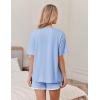 Ekouaer Soft Pajamas set for Women Loose Lounge Set Crew Neck T-Shirts Top and Sport Shorts Tracksuit with Pockets(Baby Blue)