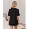 Ekouaer Soft Pajamas set for Women Loose Lounge Set Crew Neck T-Shirts Top and Sport Shorts Tracksuit with Pockets(Black)
