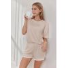 Ekouaer Soft Pajamas set for Women Loose Lounge Set Crew Neck T-Shirts Top and Sport Shorts Tracksuit with Pockets(Champagne)