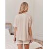 Ekouaer Soft Pajamas set for Women Loose Lounge Set Crew Neck T-Shirts Top and Sport Shorts Tracksuit with Pockets(Champagne)