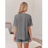 Ekouaer Soft Pajamas set for Women Loose Lounge Set Crew Neck T-Shirts Top and Sport Shorts Tracksuit with Pockets(Dim Gray)
