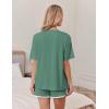Ekouaer Soft Pajamas set for Women Loose Lounge Set Crew Neck T-Shirts Top and Sport Shorts Tracksuit with Pockets(Green)