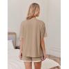 Ekouaer Soft Pajamas set for Women Loose Lounge Set Crew Neck T-Shirts Top and Sport Shorts Tracksuit with Pockets(Khaki)