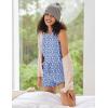 Ekouaer Women Lightweight Summer Pajama Soft Pj Set Sleepwear Tank Top Shorts with Pocket Loungewear Set S-XXL(Blue and White Floral)