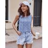 Ekouaer Women Lightweight Summer Pajama Soft Pj Set Sleepwear Tank Top Shorts with Pocket Loungewear Set S-XXL(Blue and White Floral)