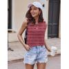 Ekouaer Women Lightweight Summer Pajama Soft Pj Set Sleepwear Tank Top Shorts with Pocket Loungewear Set S-XXL(Pink Stripes and Black Print)