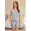 Ekouaer Women Lightweight Summer Pajama Soft Pj Set Sleepwear Tank Top Shorts with Pocket Loungewear Set S-XXL(Stripe Star)